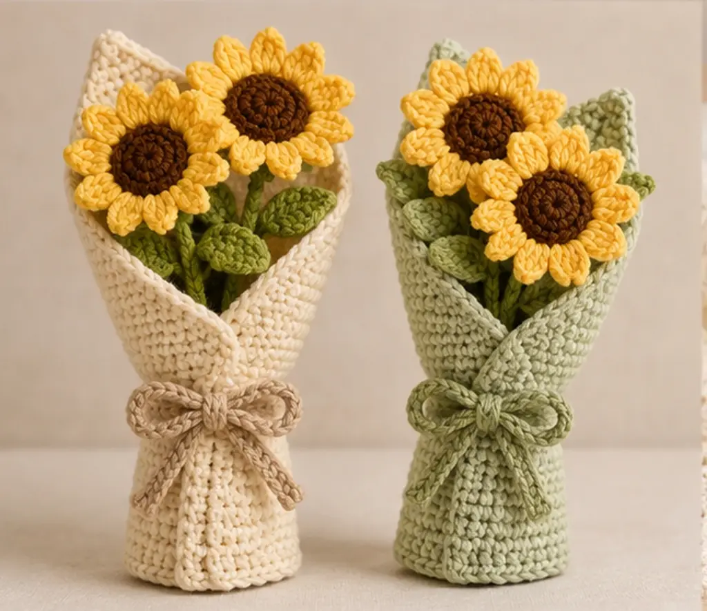 Crochet Sunflower Bouquet